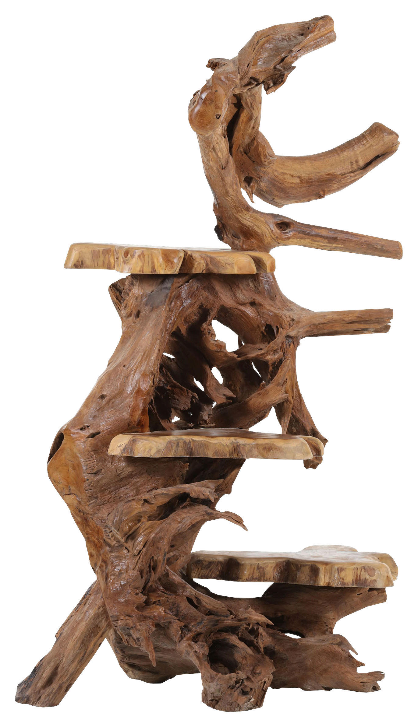 REGAL Holz Recyclingholz, Teakholz massiv Naturfarben - Naturfarben, Natur, Holz (80/145/80cm)