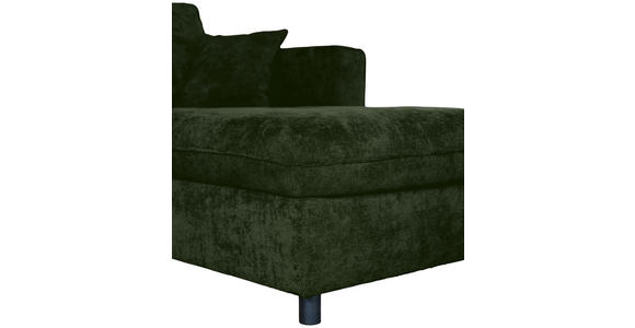 ECKSOFA Dunkelgrün Flachgewebe  - Dunkelgrün/Schwarz, KONVENTIONELL, Textil/Metall (252/162cm) - Carryhome