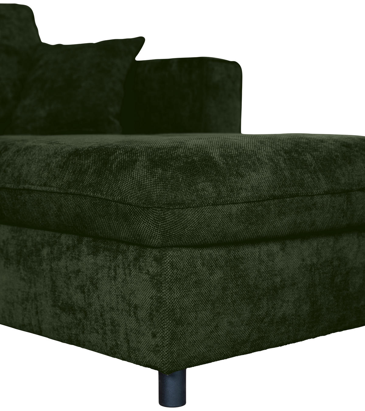 ECKSOFA Dunkelgrün Flachgewebe  - Dunkelgrün/Schwarz, KONVENTIONELL, Textil/Metall (252/162cm) - Carryhome