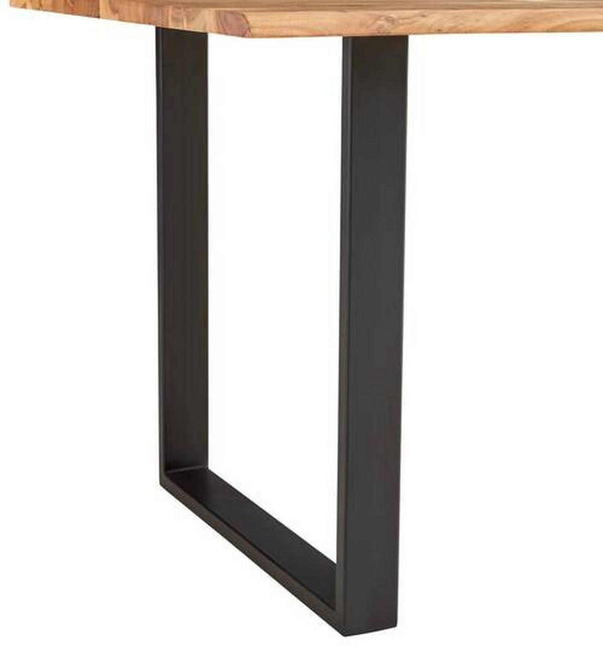 ESSTISCH Akazie vollmassiv rechteckig Schwarz, Akaziefarben  - Schwarz/Akaziefarben, Basics, Holz/Metall (160/90/76cm) - MID.YOU