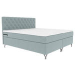 BOXSPRINGBETT 180/200 cm  in Hellgrau  - Chromfarben/Hellgrau, KONVENTIONELL, Textil/Metall (180/200cm) - Carryhome