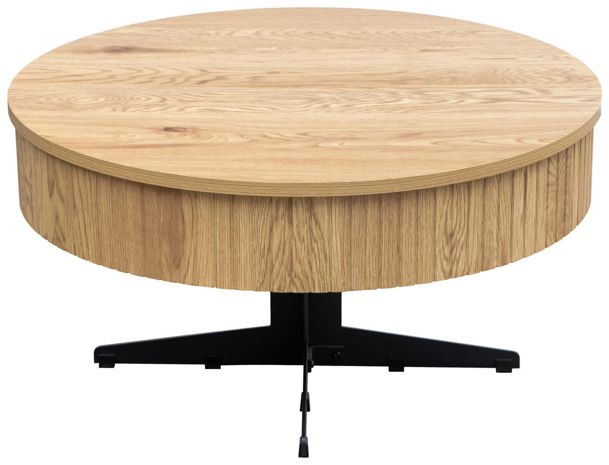 DOHÁNYZÓASZTAL fém, faalapú anyag   - tölgyfa színű/fekete, Basics, faalapú anyag/fém (80/42/80cm) - Carryhome