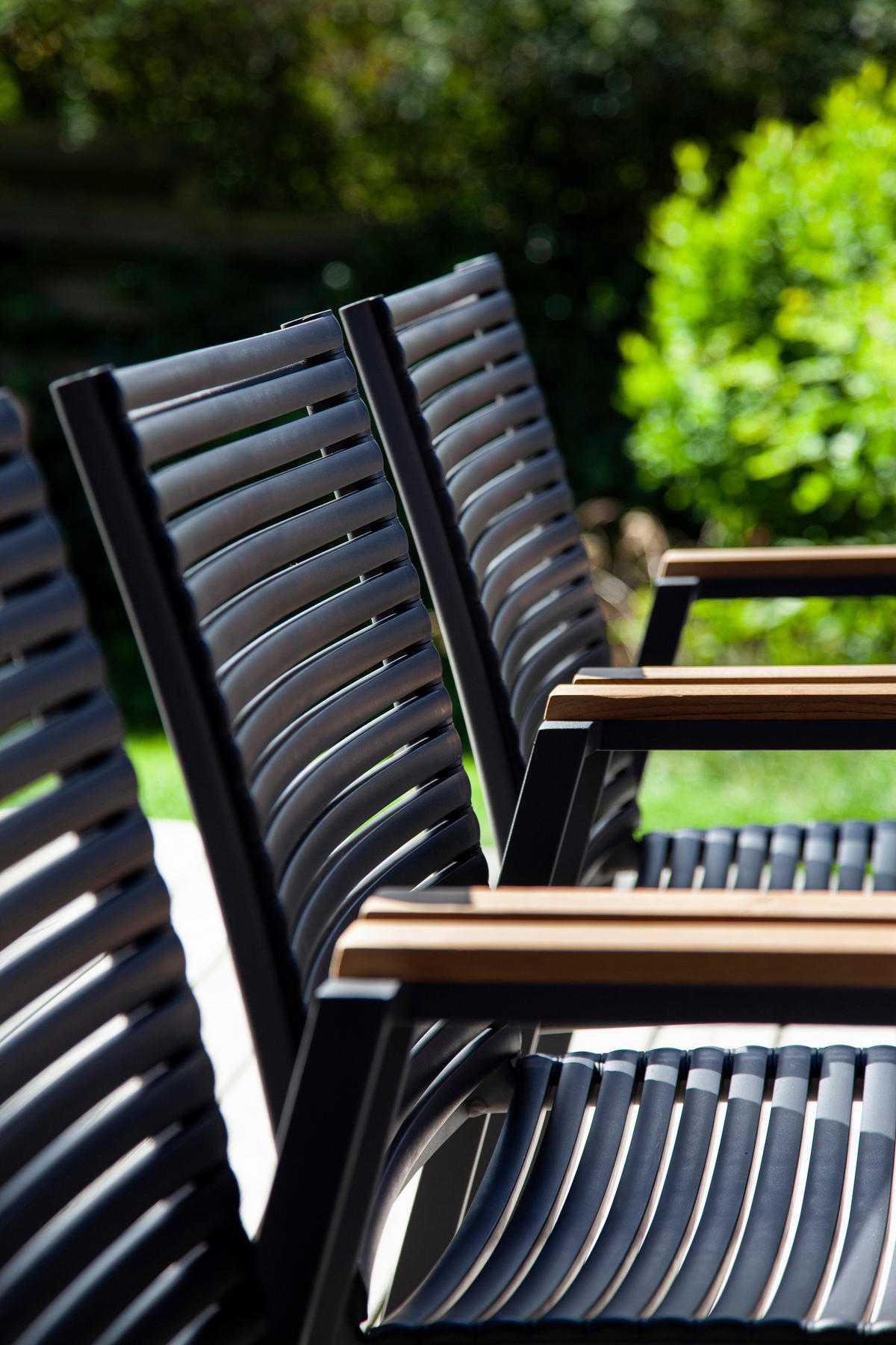 GARTENTISCHGRUPPE  - Anthrazit/Schwarz, Natur, Holz/Kunststoff (209/84/150cm) - Gardenson