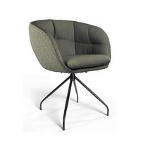 ARMLEHNSTUHL  Sitzfläche 360° drehbar, Gestellauswahl, ergonomische Rückenlehne, Stoff-/Lederauswahl Jacquard  Olivgrün  - Schwarz/Olivgrün, Design, Textil/Metall (62/81/63cm) - Dieter Knoll