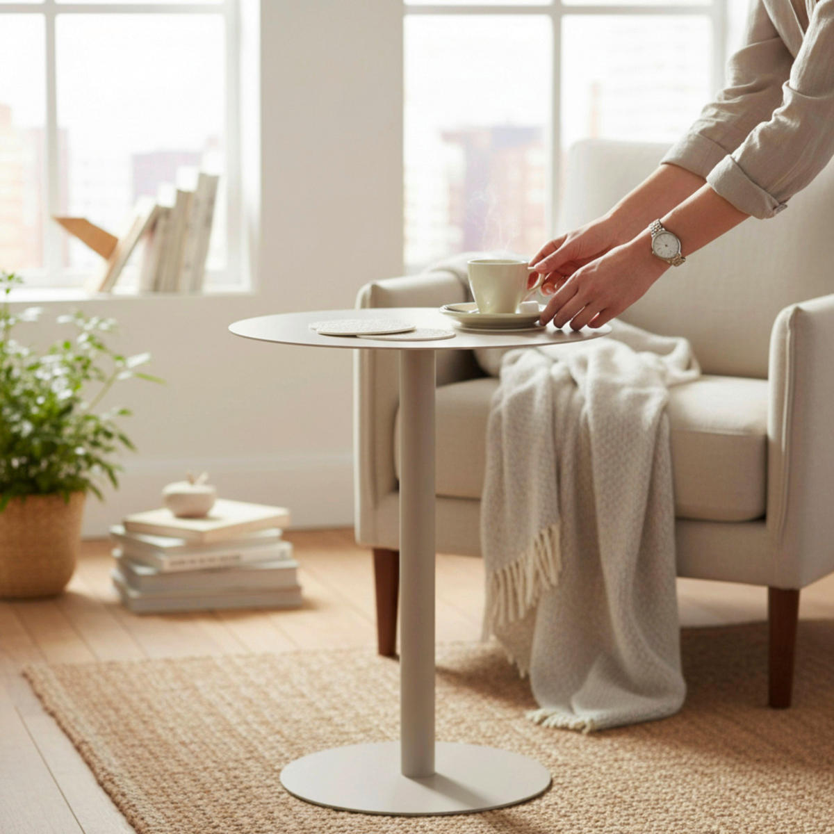 SIDOBORD i metall 40/40/50 cm  - ljusgrå, Trend, metall (40/40/50cm) - Best Price