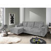 ECKSCHLAFSOFA  mit Rücken echt Struktur Silberfarben  - Silberfarben/Schwarz, KONVENTIONELL, Textil/Metall (143/237cm) - Livetastic