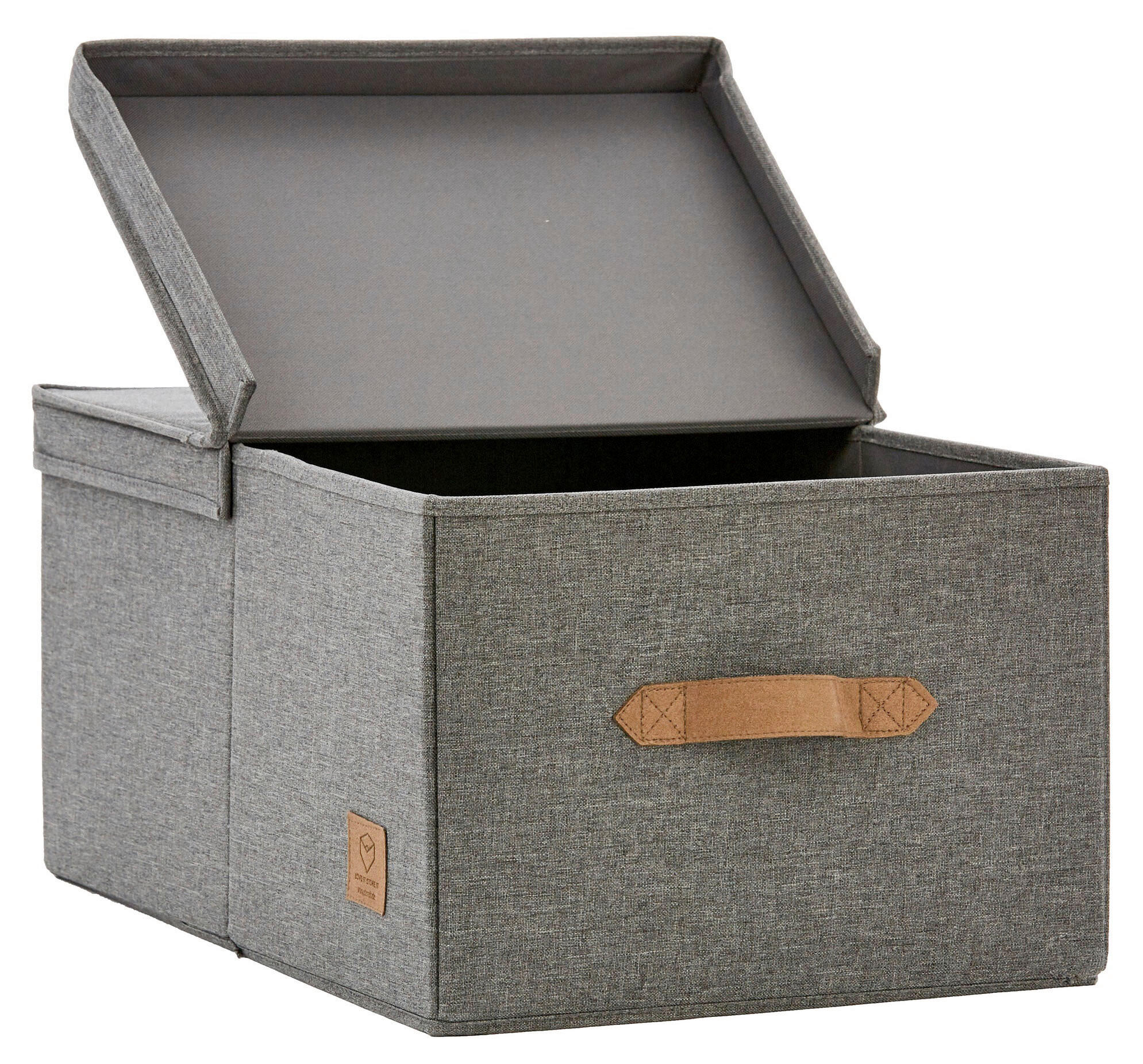 BOX MIT DECKEL Premium  - Grau, Basics, Textil (50/33/24cm) - Store It