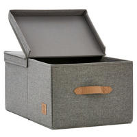 BOX MIT DECKEL Premium  - Grau, Basics, Textil (50/33/24cm) - Store It