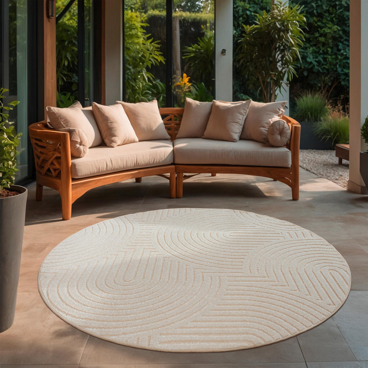 OUTDOORTEPPICH 150 cm Berlin Creme  - Creme, Basics, Kunststoff/Textil (150cm)