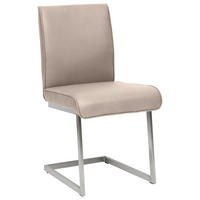 SCHWINGSTUHL  in Stahl Mikrofaser  - Edelstahlfarben/Greige, Design, Holzwerkstoff/Textil (48/91/60cm) - Dieter Knoll