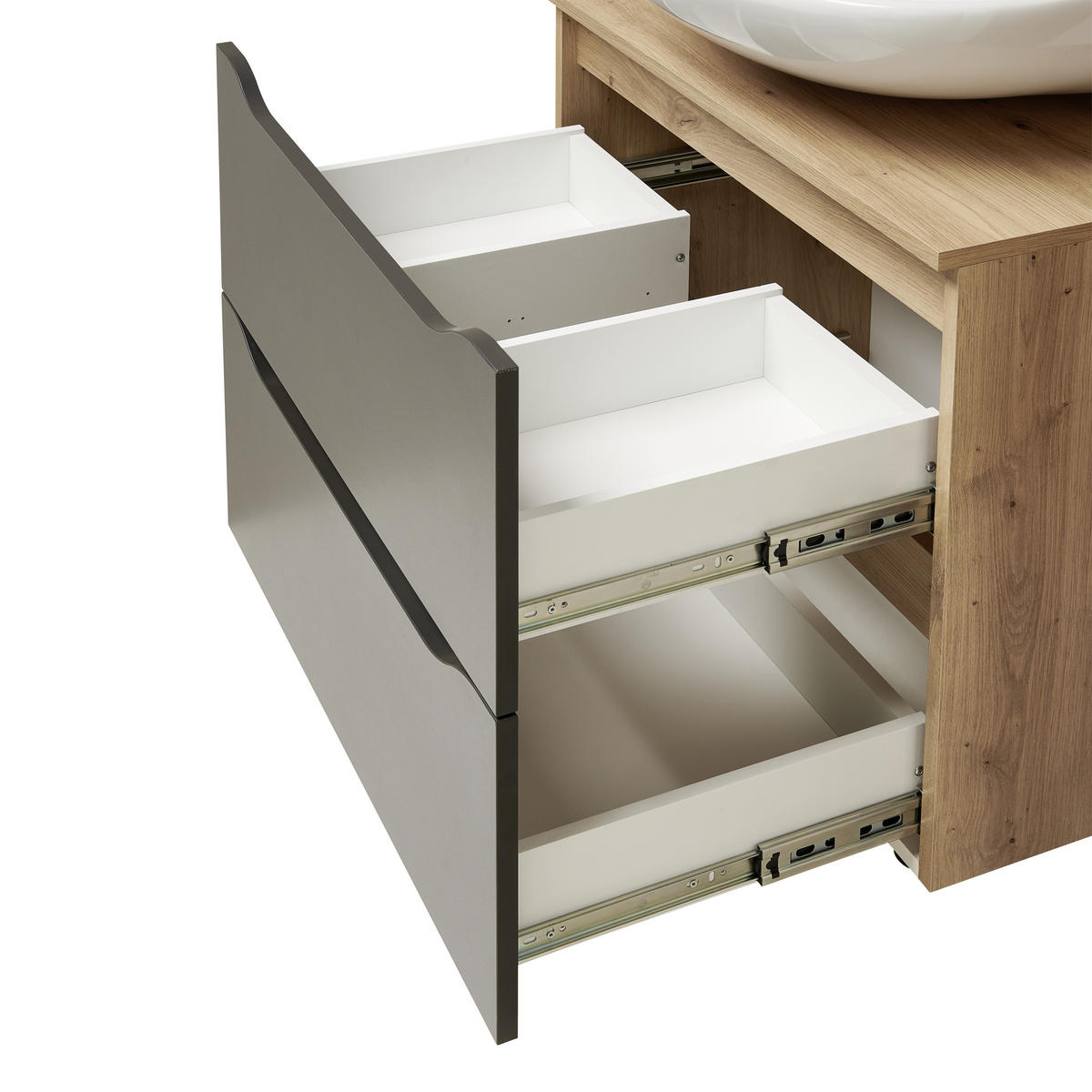 WASCHBECKENUNTERSCHRANK 70/60/40 cm  - Eichefarben/Anthrazit, MODERN, Holzwerkstoff/Kunststoff (70/60/40cm) - MID.YOU