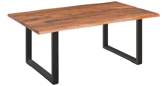 ESSTISCH in Holz, Metall 140/85/76 cm  - Schwarz/Akaziefarben, Natur, Holz/Metall (140/85/76cm) - Landscape