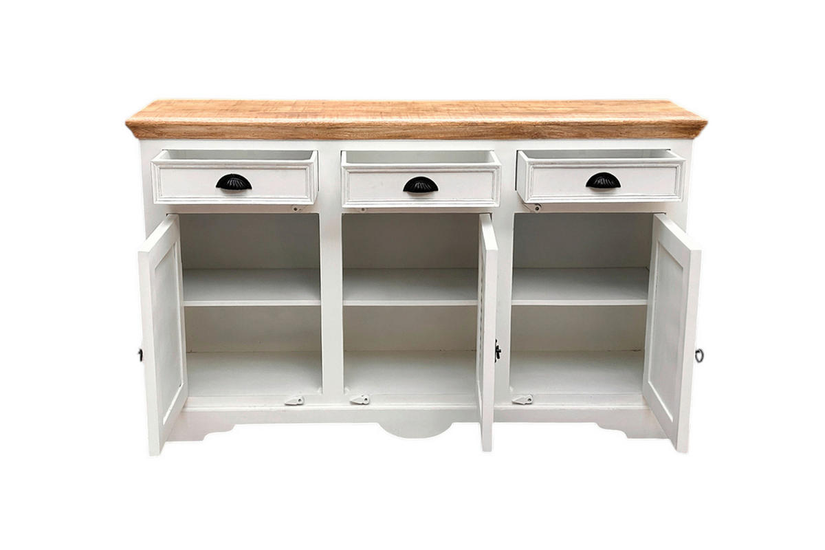 SIDEBOARD  150/90/40 cm 3 Schublade(n)  - Schwarz/Weiß, KONVENTIONELL, Holz/Holzwerkstoff (150/90/40cm) - MID.YOU