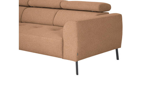 ECKSOFA  in Webstoff Rostfarben  205/280 cm  - Rostfarben/Schwarz, Design, Textil/Metall (205/280cm) - Xora