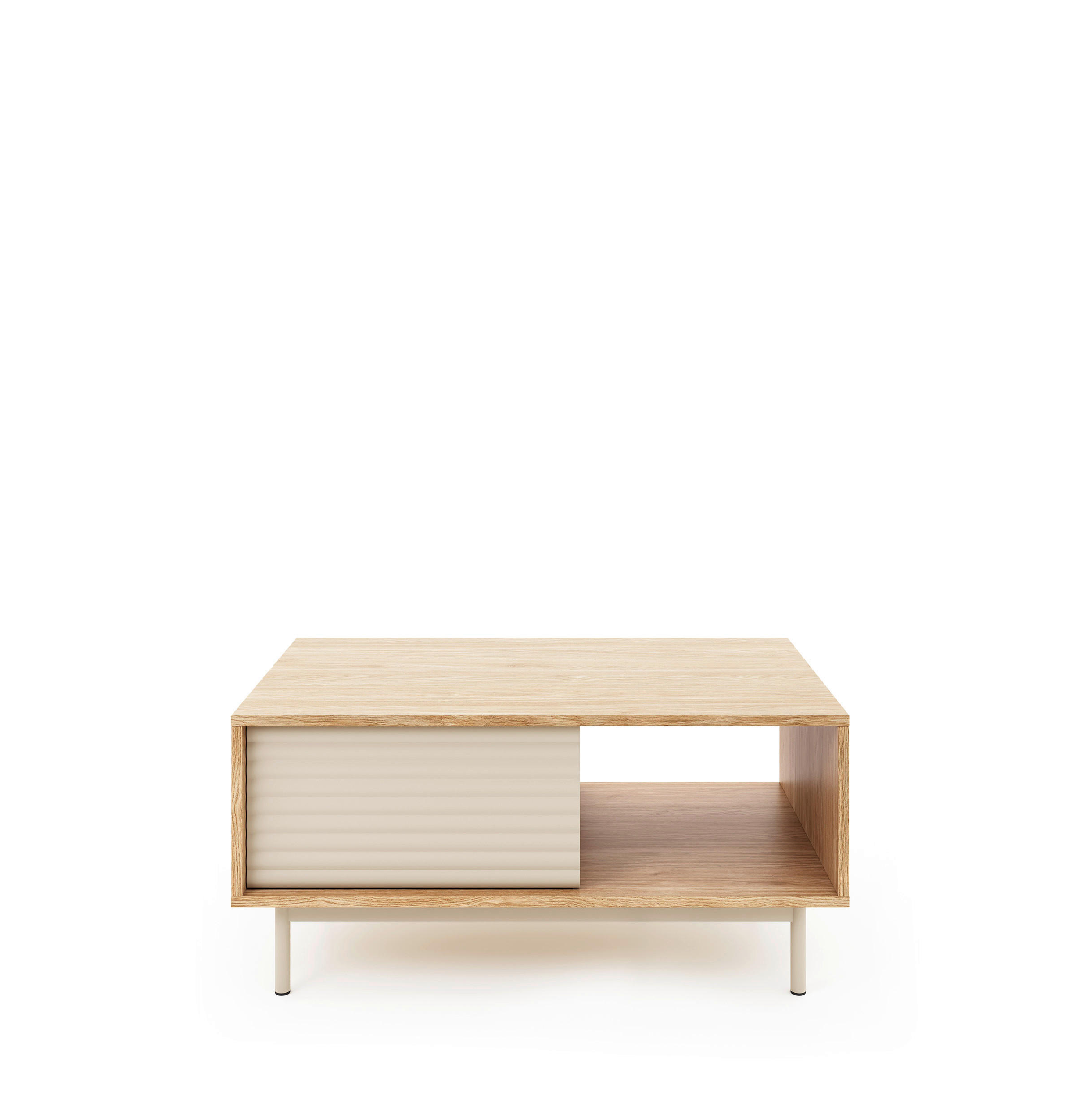 COUCHTISCH 100/60/46,8 cm rechteckig Eichefarben, Kaschmir  - Kaschmir/Eichefarben, MODERN, Holzwerkstoff/Metall (100/60/46,8cm) - home24