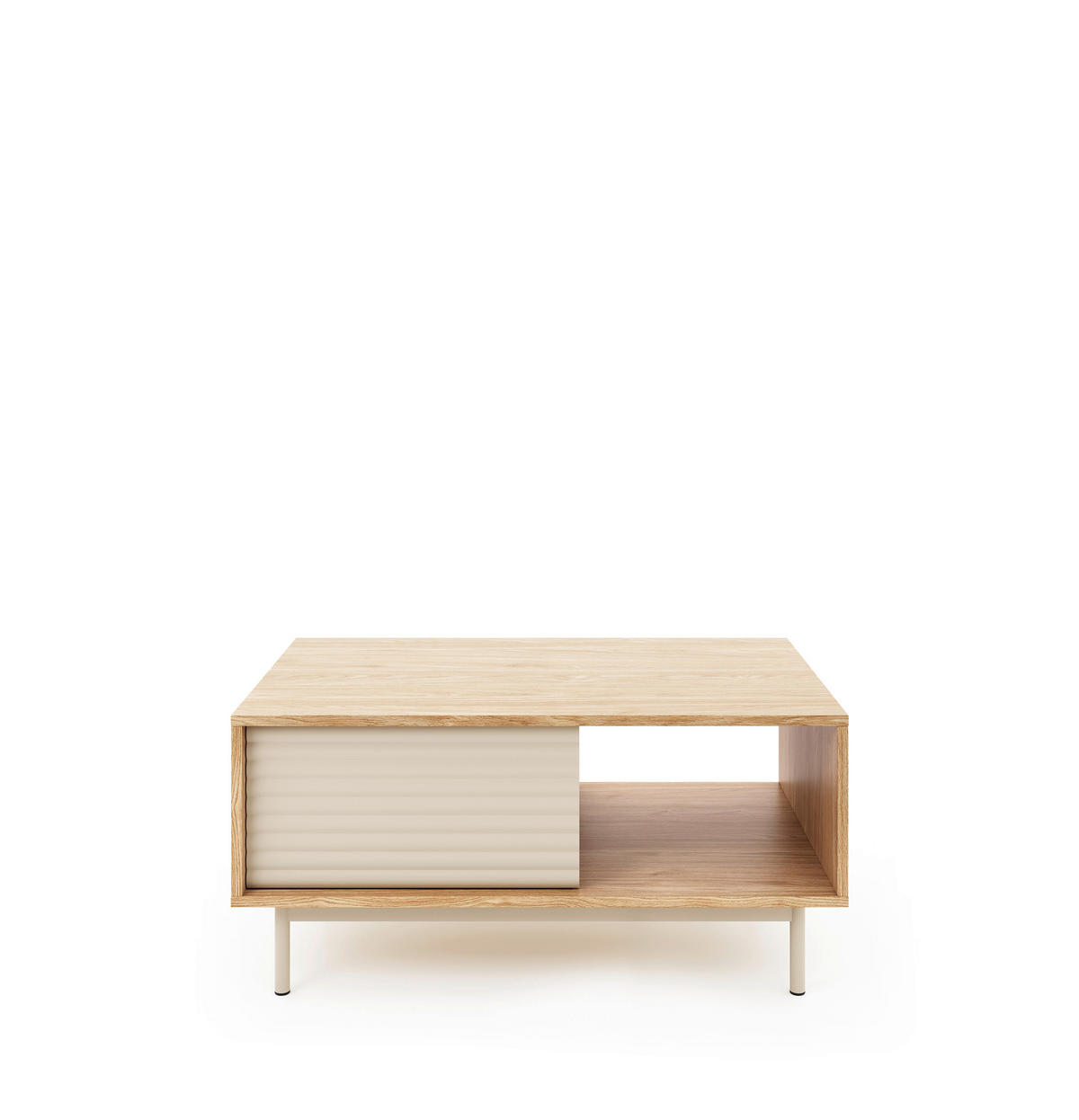 COUCHTISCH 100/60/46,8 cm rechteckig Eichefarben, Kaschmir  - Kaschmir/Eichefarben, MODERN, Holzwerkstoff/Metall (100/60/46,8cm) - home24