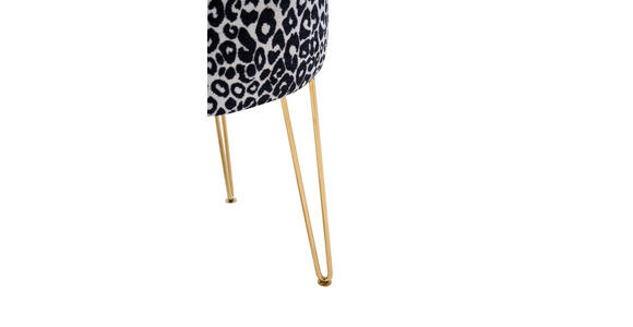 HOCKER in Metall, Textil Schwarz, Weiß, Goldfarben  - Goldfarben/Schwarz, KONVENTIONELL, Textil/Metall (43/45/43cm) - Xora