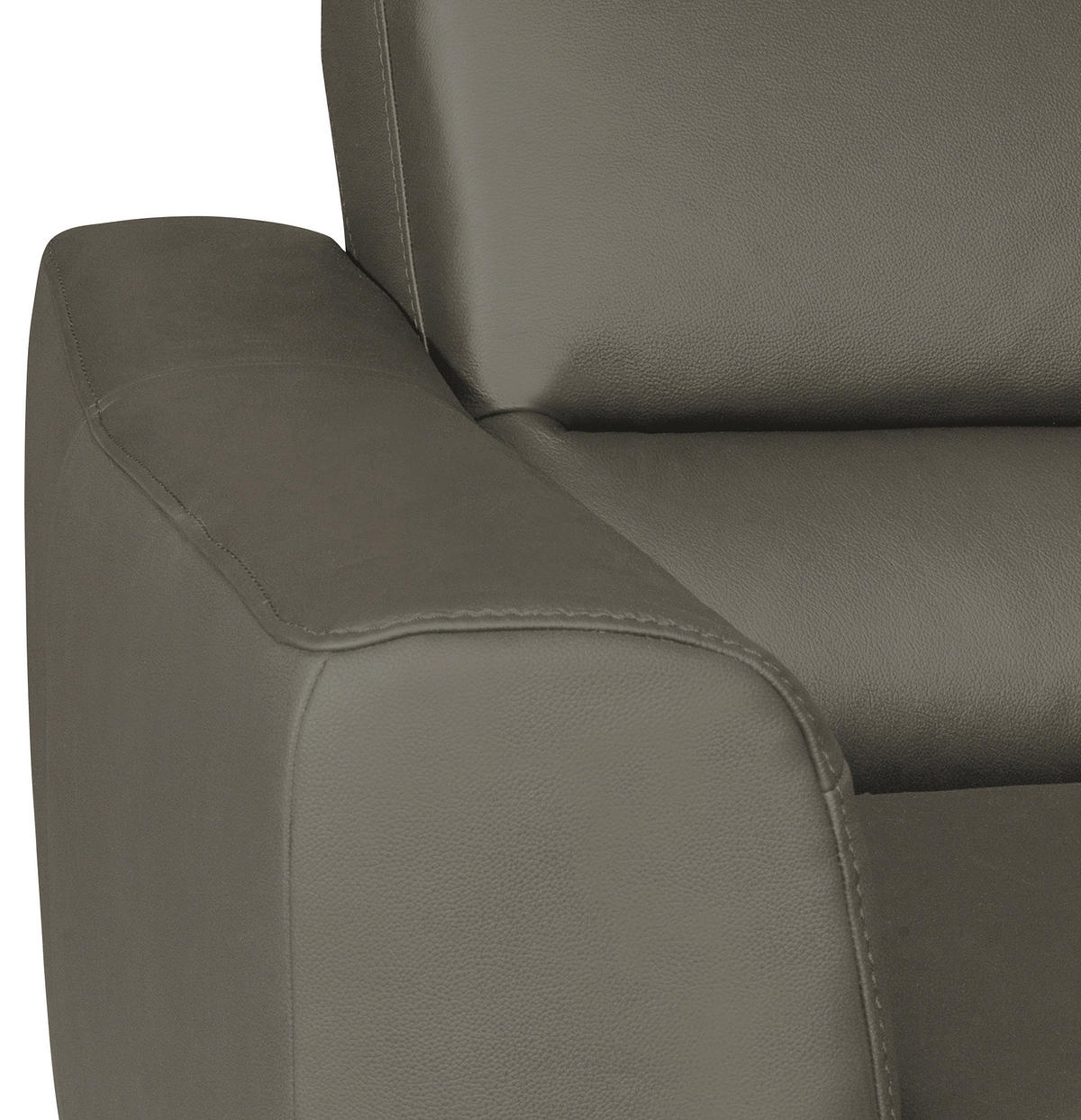 ECKSOFA in Lederlook Echtleder Sahara  - Chromfarben/Sahara, Design, Leder/Textil (241/168cm) - Livetastic