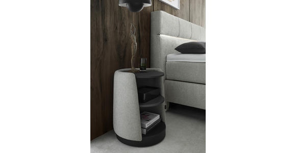 NACHTSCHRANK 48/57,5/48 cm Fichte, Kiefer Sperrholz  - Hellgrau/Schwarz, Design, Holz/Holzwerkstoff (48/57,5/48cm) - Dieter Knoll