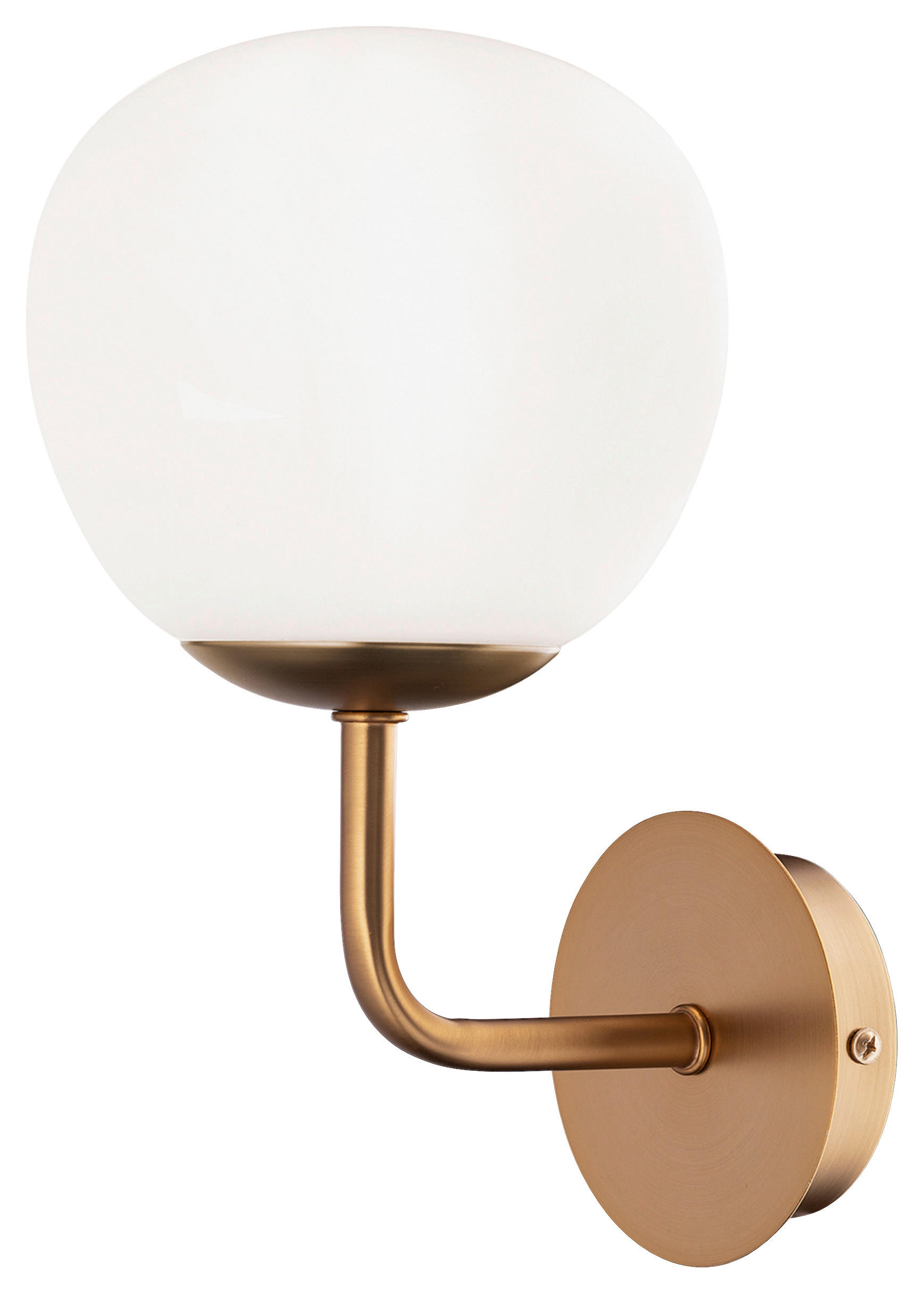 WANDLEUCHTE 15/27/19 cm   - Messingfarben/Weiß, Trend, Glas/Metall (15/27/19cm) - MAYTONI