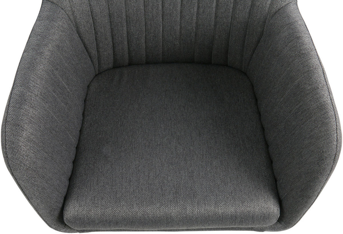 ARMLEHNSTUHL  in Leinenoptik  - Dunkelgrau/Naturfarben, MODERN, Holz/Textil (56/82/57cm) - MID.YOU