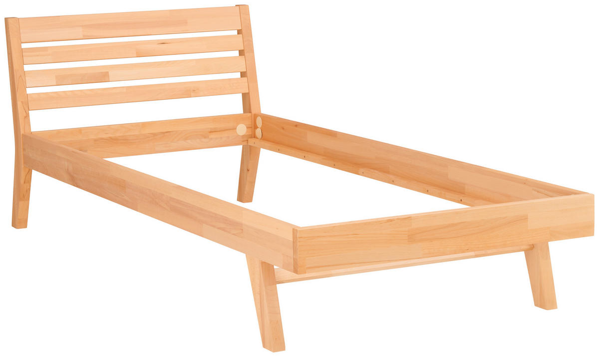 BETT 90/200 cm  in Kernbuche  - Kernbuche, MODERN, Holz (90/200cm) - MID.YOU