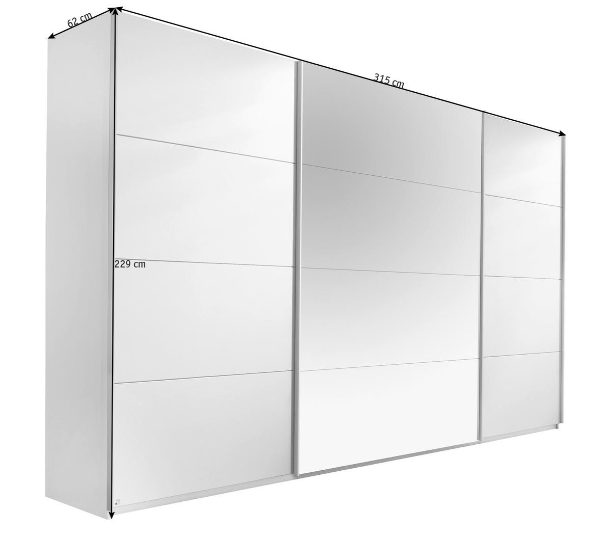 SCHWEBETÜRENSCHRANK in Sonoma Eiche  - Silberfarben/Sonoma Eiche, Design, Glas/Holzwerkstoff (315/229/62cm) - Xora