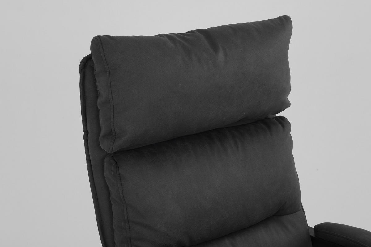 KANCELÁRSKE KRESLO, mikrovlákno, antracitová - čierna/antracitová, Design, kov/textil (63,5/114-122/70cm) - Venda