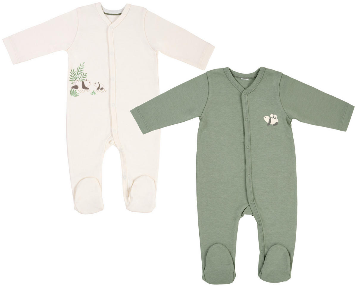 SCHLAFANZUG 2 Stück  - Naturfarben/Grün, Basics, Textil (74null) - Patinio