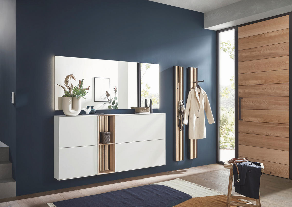 SCHUHKIPPER - Weiß, Design, Holz (59/88/20cm) - Johann Jakob