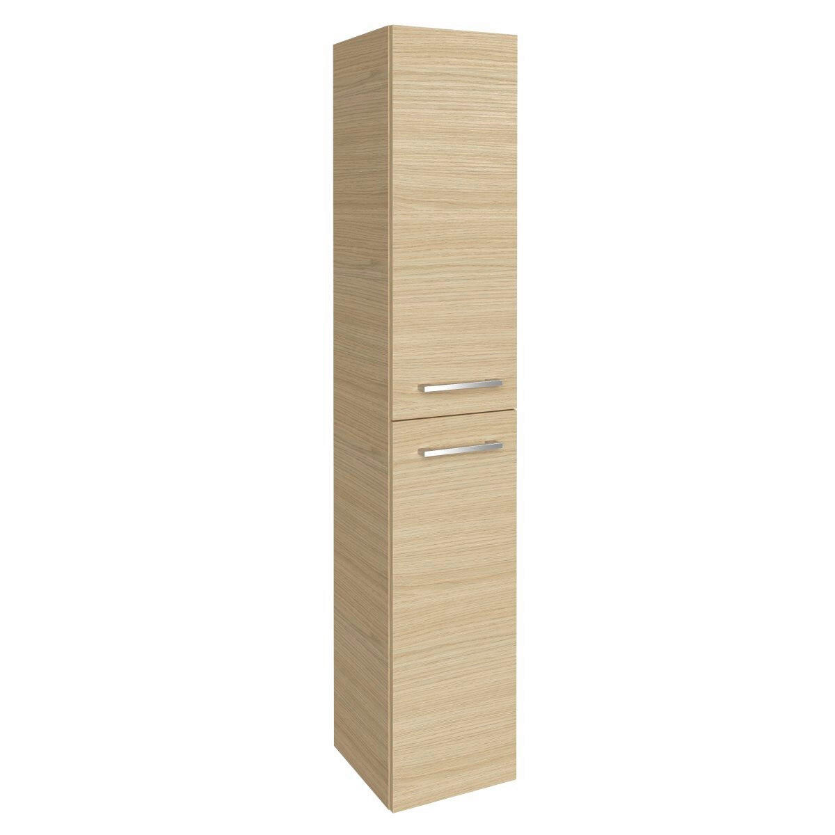 HOCHSCHRANK 30/162/31,8 cm  - Chromfarben/Eichefarben, Basics, Glas/Holzwerkstoff (30/162/31,8cm) - MID.YOU