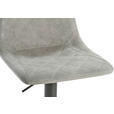 BARHOCKER Lederlook Grau Stahl Sitzfläche 360° drehbar  - Grau, Design, Textil/Metall (43/85 - 110/46cm) - Novel
