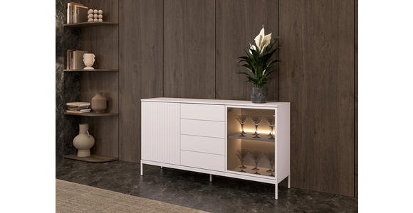 SIDEBOARD  153,6/83/38 cm 4 Schublade(n)  - Kaschmir, KONVENTIONELL, Glas/Holzwerkstoff (153,6/83/38cm) - Xora