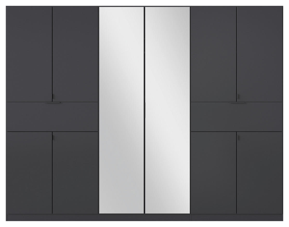 OMARA S KLASIČNIMI VRATI, siva, srebrne barve  - srebrne barve/siva, Moderno, kovina/leseni material (271/210/54cm) - Rauch Möbel