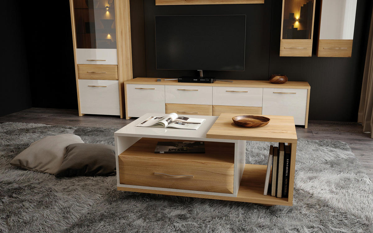 VISEČA VITRINA, bež - bež, Design, kovina/steklo (35/115/30cm) - Hom`in