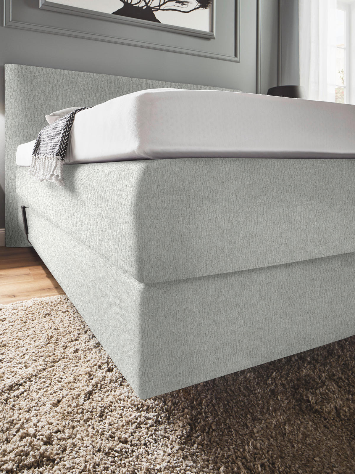 BOXSPRINGBETT 180/200 cm  in Naturfarben  - Naturfarben, Konventionell, Holz/Textil (180/200cm) - Dieter Knoll