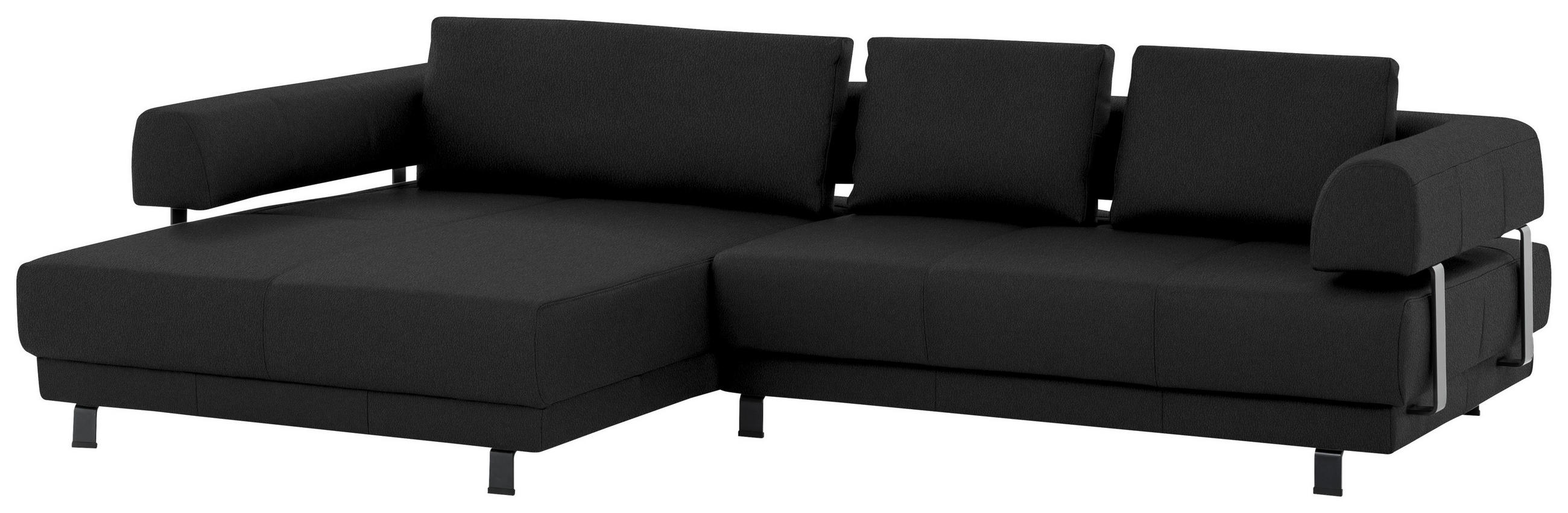 Freisteller von XXXL ECKSOFA Schwarz Echtleder.