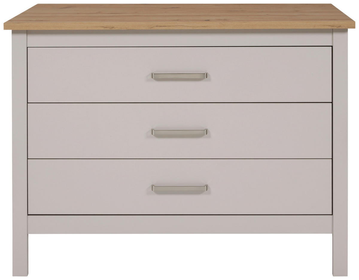 KÜCHENINSEL 124/91,5/75 cm  in Kaschmir, Eiche Artisan  - Kaschmir/Silberfarben, ROMANTIK / LANDHAUS, Holzwerkstoff/Metall (124/91,5/75cm) - home24