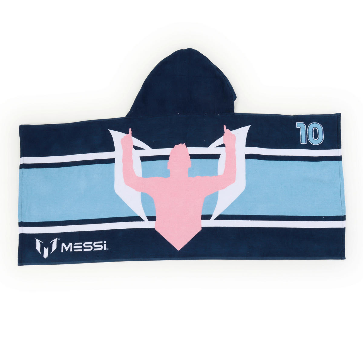 KAPUZENBADETUCH MESSI NUMBER TEN 130/56 cm  - Grau, Basics, Textil (130/56cm)