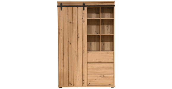 HIGHBOARD in 120/182/43 cm - Eichefarben/Schwarz, LIFESTYLE, Holzwerkstoff/Kunststoff (120/182/43cm) - Landscape