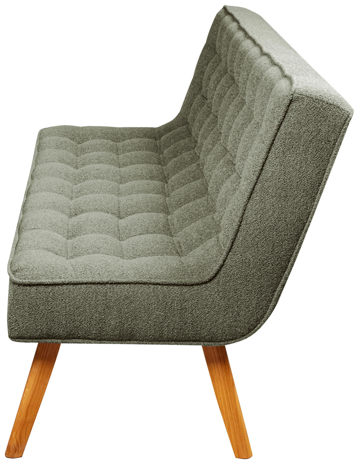 SITZBANK 183/90/79 cm Webstoff Grün Eiche vollmassiv  - Eichefarben/Grün, Design, Holz/Textil (183/90/79cm) - Linea Natura