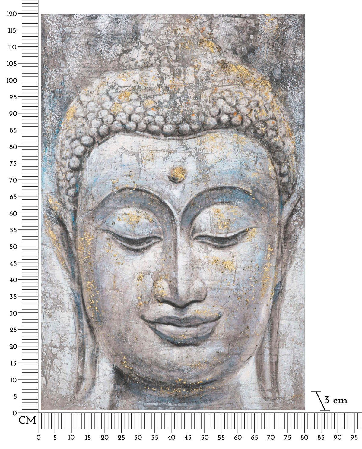 LEINWANDBILD Buddha  - Basics, Holz/Textil (80/120/3cm)