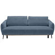 SCHLAFSOFA mit Stoffauswahl, Liegefunktion, Schlafen auf Sitzhöhe, Rücken echt Chenille Blau - Blau/Schwarz, KONVENTIONELL, Textil/Metall (228/75/98cm) - Carryhome