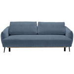 SCHLAFSOFA in Chenille Blau  - Blau/Schwarz, KONVENTIONELL, Textil/Metall (228/75/98cm) - Carryhome