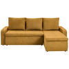 ECKSOFA in Webstoff Gelb  - Gelb/Schwarz, Konventionell, Kunststoff/Textil (235/158cm) - P & B