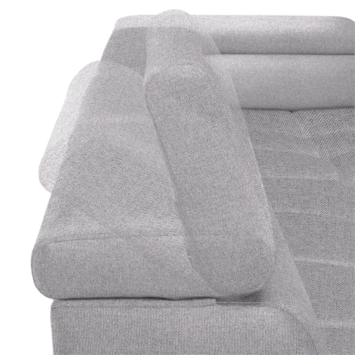 ECKSOFA in Webstoff Hellgrau  - Hellgrau/Schwarz, Design, Textil/Metall (270/177cm) - Welnova