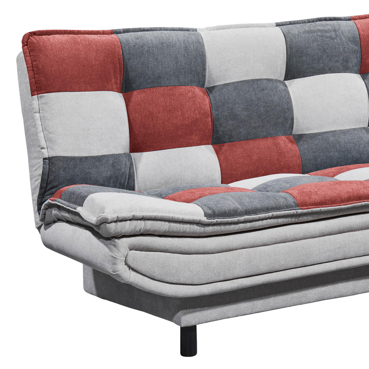SCHLAFSOFA in Mikrovelours Silberfarben, Beere, Dunkelgrau  - Beere/Dunkelgrau, Basics, Kunststoff/Textil (188/90/89cm) - MID.YOU