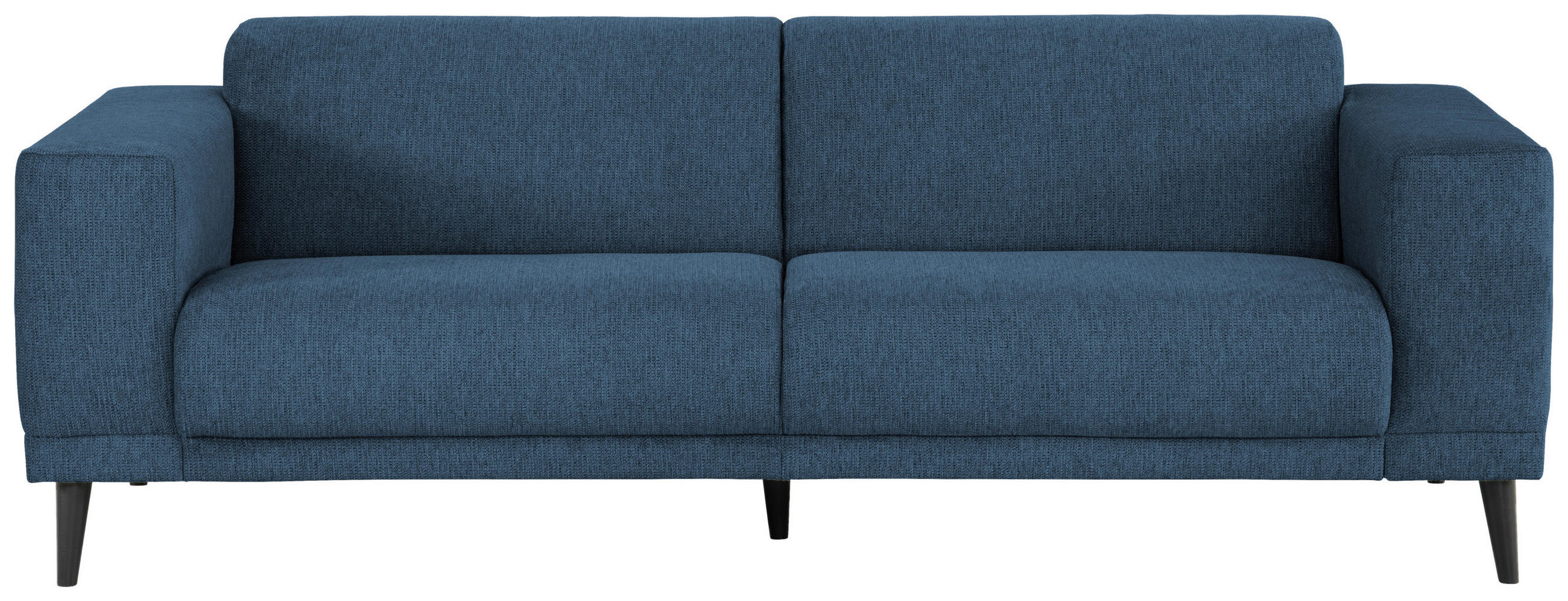 3-SITZER-SOFA Webstoff Blau  - Blau/Schwarz, Design, Holz/Textil (218/77/93cm) - MID.YOU