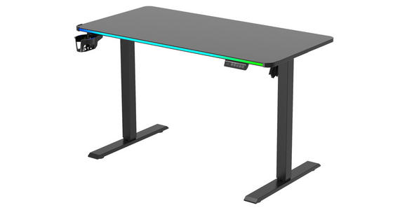 SCHREIBTISCH 120/60/70-115 cm Schwarz elektrisch höhenverstellbar  - Schwarz, Design, Holzwerkstoff/Kunststoff (120/60/70-115cm) - Novel