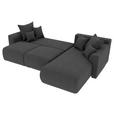 ECKSOFA  in Velours Dunkelgrau  293/195 cm  - Chromfarben/Dunkelgrau, KONVENTIONELL, Kunststoff/Textil (293/195cm) - Carryhome